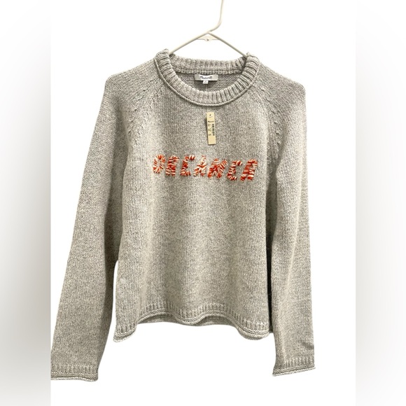 Madewell Dreamer Embroidered Alpaca Cotton Blend Keaton Pullover Sweater Size M - Picture 2 of 13